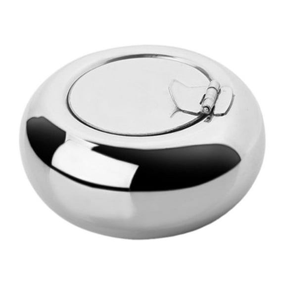 MERILER Fully Enclosed Self-Extinguishing Stainless Steel Ashtray - Ideal for Home, Car, and as a Thoughtful Gift for Men