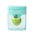 thumbnail image 1 of MERILER Heart-Shaped Pencil Sharpener, Rotating Hole, Transparent Tape Cover, Compact & Portable, Safe & Efficient for Classroom Use, 1 of 5