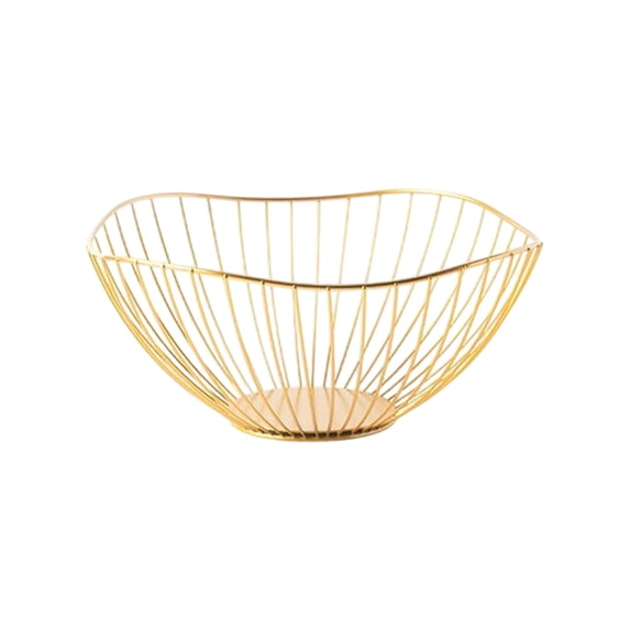 MERILER Iron Fruit Basket with Drainage, Scandinavian Modern Style Fruit Plates, Multipurpose Storage for Kitchen, Living Room, Snacks, and Cosmetics