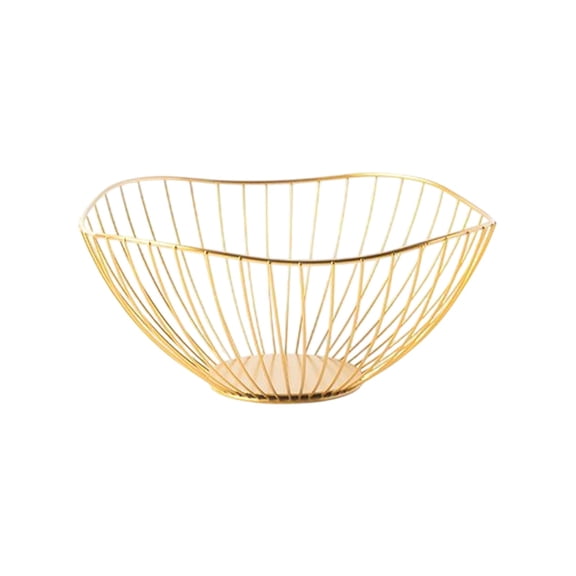 MERILER Iron Fruit Basket with Drainage, Scandinavian Modern Style Fruit Plates, Multipurpose Storage for Kitchen, Living Room, Snacks, and Cosmetics