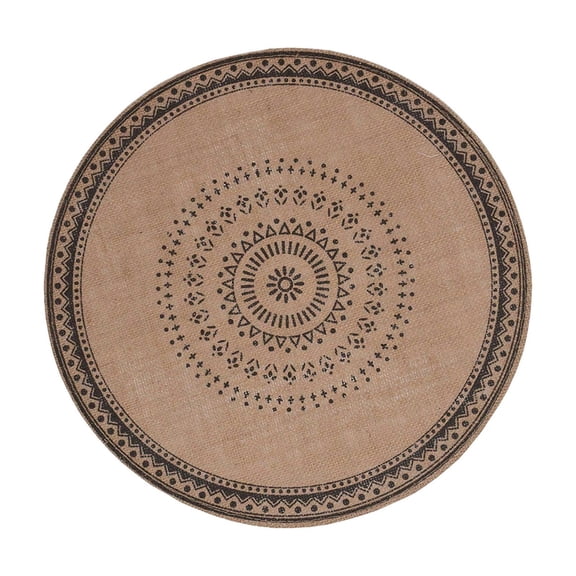 MERILER Jute Placemats Round - Black Linen Retro Decorative Non Slip Mats for Restaurants, Easy Clean and Heat Resistant, Versatile for Indoor and Outdoor Use