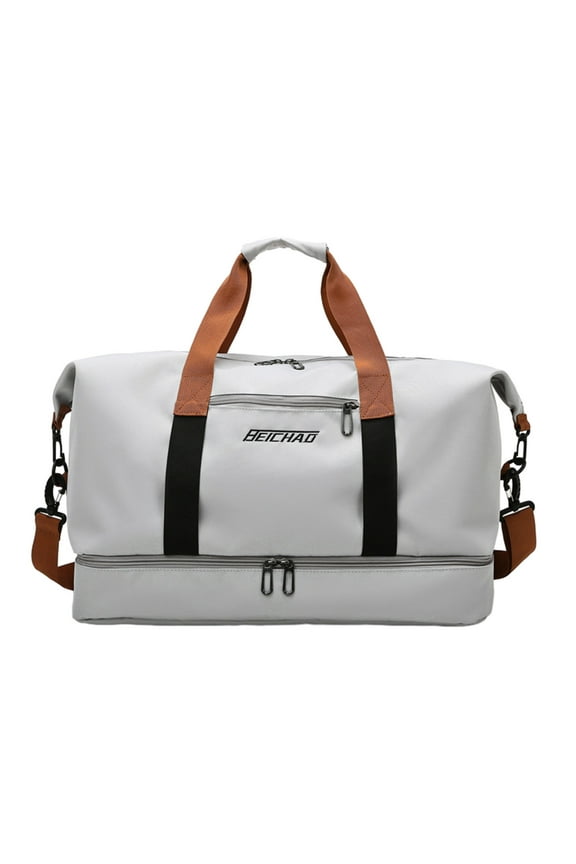 Large Expandable Travel Tote Bag with Trolley Sleeve and Wet Pocket - Multifunctional Gym Duffel for Women, Men, and Teens - Ideal for Sports, Hiking, Camping, and Airline Carry-On