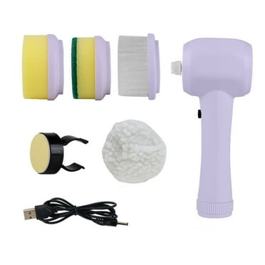 MERILER Multi-Function Electric Washing Machine with Replaceable Brush Heads for Powerful Cleaning in Bathroom, Kitchen, and More