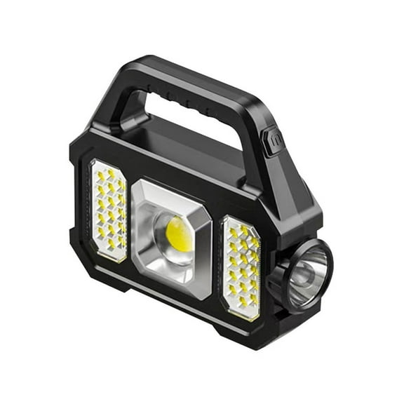 MERILER Multi-Function Solar Powered Searchlight with USB Charging and 6 Lighting Modes, Waterproof LED Hand Lamp for Outdoor Adventures