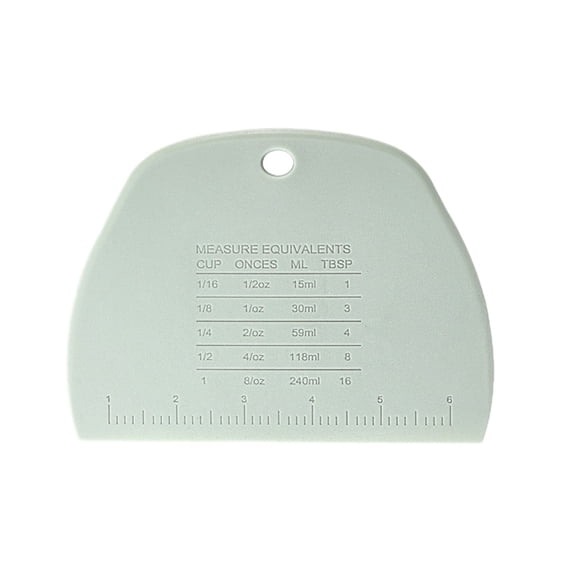 MERILER Multi-Purpose Dough Scraper with Measuring Marks - Food-Safe and Durable Plastic Baking Tool for Efficient Kneading, Cutting, and Cleaning - Convenient Storage Design