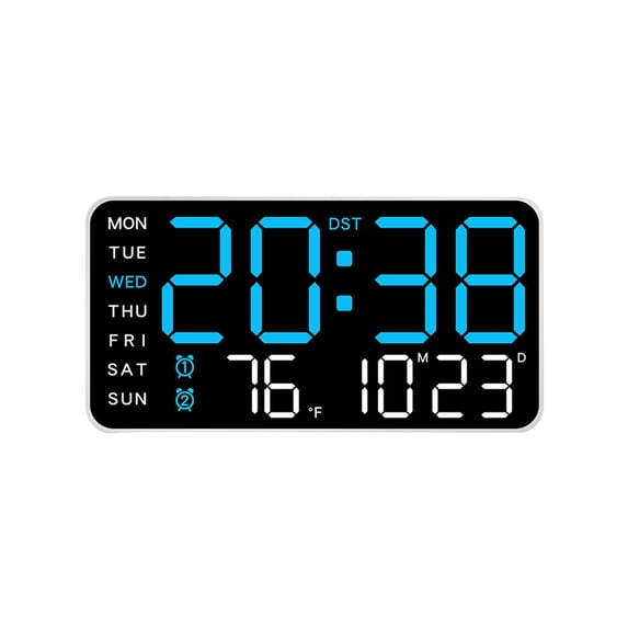 MERILER Multifunctional LED Wall Clock with Adjustable Brightness and USB Charging - Perfect for Bedroom, Living Room, Office Decor