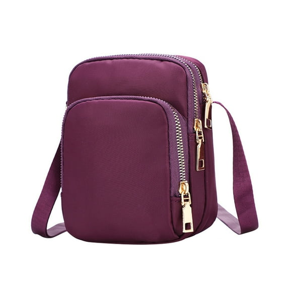 MERILER Nylon Body Bag for Women with Mini 3 Layer Zipper Shoulder Wallet Design