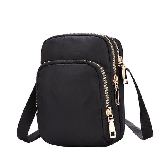 MERILER Nylon Body Bag for Women with Mini 3 Layer Zipper Shoulder Wallet Design