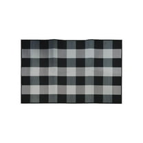 MERILER Orange Plaid Outdoor Rug, Cotton Hand-Woven Check Rug for Front Door, Porch, Farmhouses, Entryway, and Patio, 23.6''x 35.4''