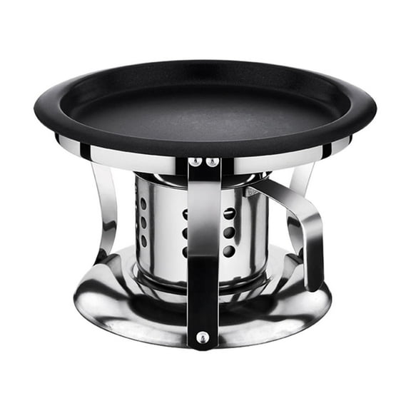 MERILER Outdoor Indoor Stainless Steel Non-Stick Steak Grill with Windproof Cover and Oven Rack - Multipurpose for Baking and BBQ