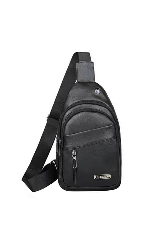 Polyurethane Sling Bag for Men and Women - Adjustable Shoulder Strap Chest Backpack with Earphone Hole, Ideal for Hiking, Camping, Outdoor Trips (1 Count)