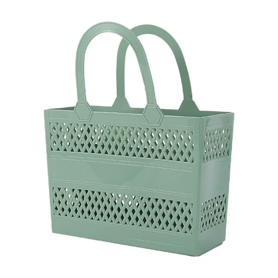 MERILER Portable Bathroom Storage Basket with Draining Holes and Thick Plastic Construction for Multipurpose Use