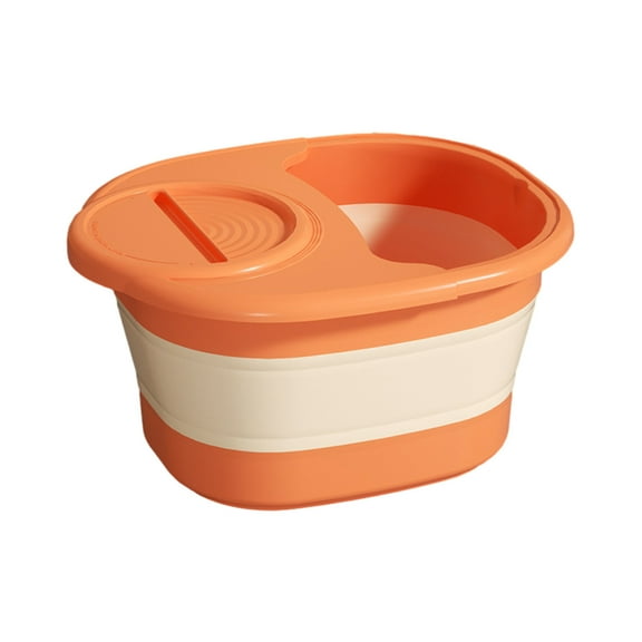 MERILER Portable Folding Foot Bath Bucket with Insulated Lid and Massage Bumps - Ideal for Home Use, Travel, and Outdoor Activities