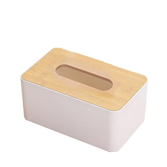 MERILER Rectangular Wooden Tissue Box Cover - Multifunctional Nightstand Organizer for Bathroom, Vanity, Bedroom Dressers, Desk, Office, and More - Natural and Eco-Friendly Design