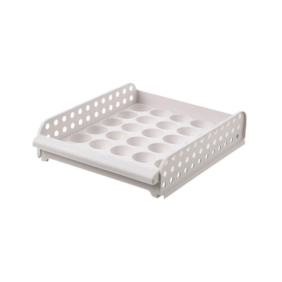 MERILER Refrigerator Eggs Storage Box - Large Capacity Drawer Type Carton with Conical Grooves for Safe and Fresh Keeping (Holds Up to 30 Eggs)