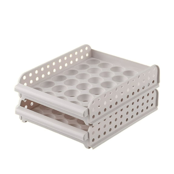 MERILER Refrigerator Eggs Storage Box - Large Capacity Drawer Type Carton with Conical Grooves for Safe and Fresh Keeping (Holds Up to 30 Eggs)