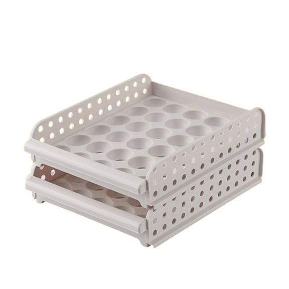 MERILER Refrigerator Eggs Storage Box - Large Capacity Drawer Type Carton with Conical Grooves for Safe and Fresh Keeping (Holds Up to 30 Eggs)