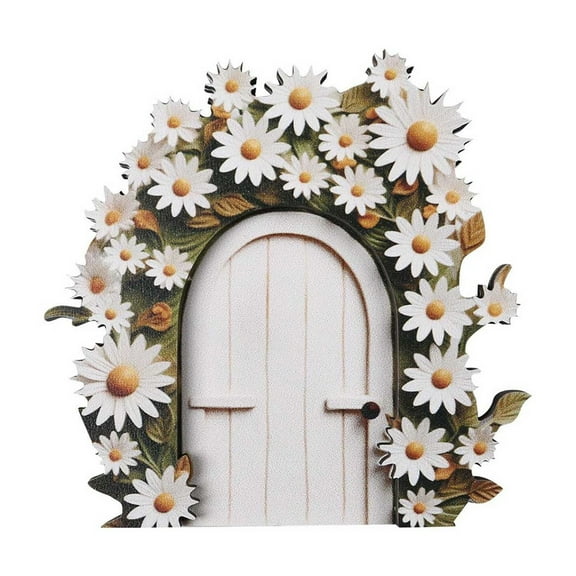 MERILER Resin Garden Miniature Floral Outdoor Decor: Enchanting Door for Trees, Tree Stumps, Patio, Yard, and Window (Perfect Gift for Mom and Kids)