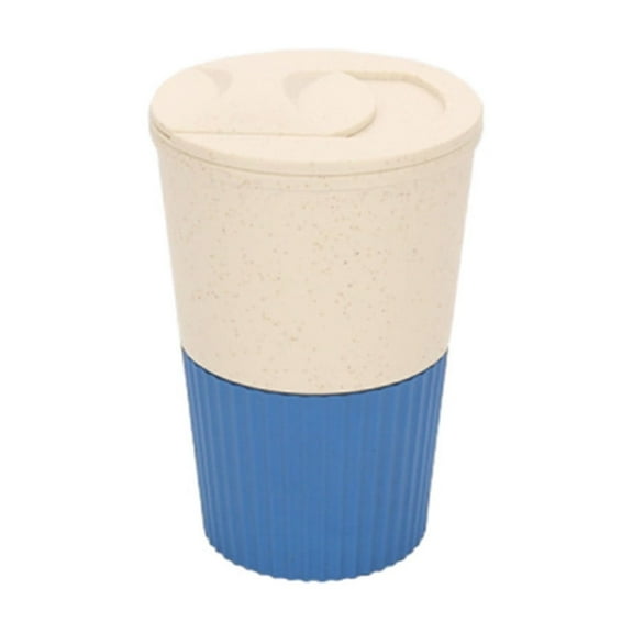 MERILER Sliding Lid Plastic Coffee Cup with Wheat Straw - Portable and Convenient for Office, Restaurant, Outdoor Use - Food-Grade Material, Easy to Clean, Available in Multiple Colors