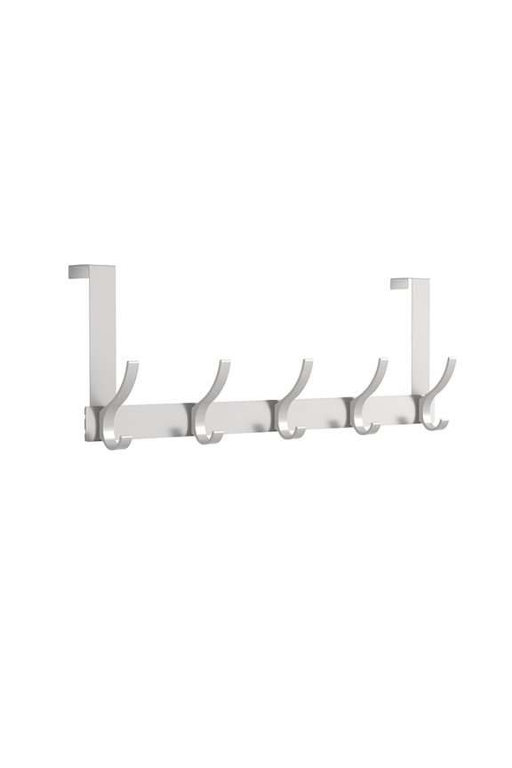 Space Aluminum No Drill Door Hooks - Versatile Hanging Solution for Closets, Black/White/Grey Door Back Hooks for Bedroom & Bathroom Storage