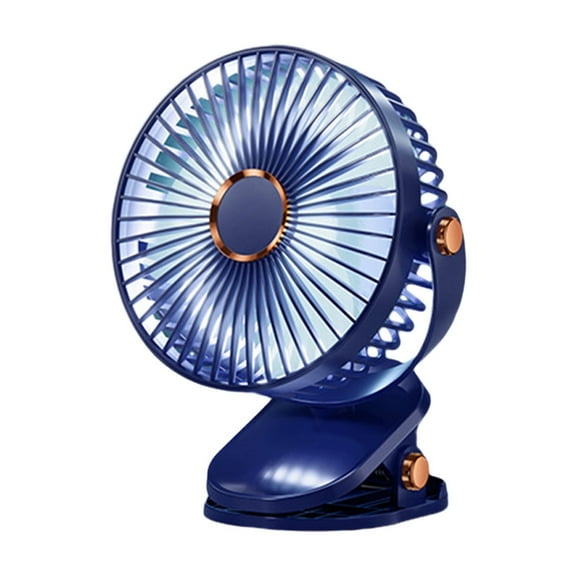 MERILER Super Strong Wind Power Five-Speed Adjustable Clip-On Desktop Hanging Electric Fan with Night Light (White)