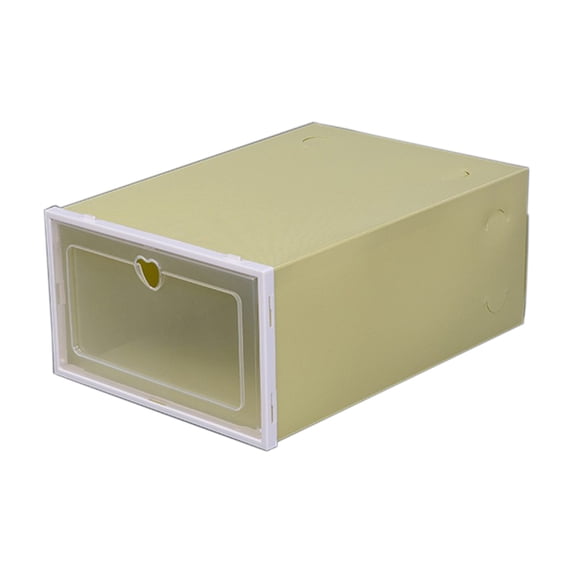 MERILER Transparent Plastic Shoe Box Organizer - Large Peach Shoe Box Flip Drawer | Thick Storage Boxes for Household Use, Stackable and Space-Saving