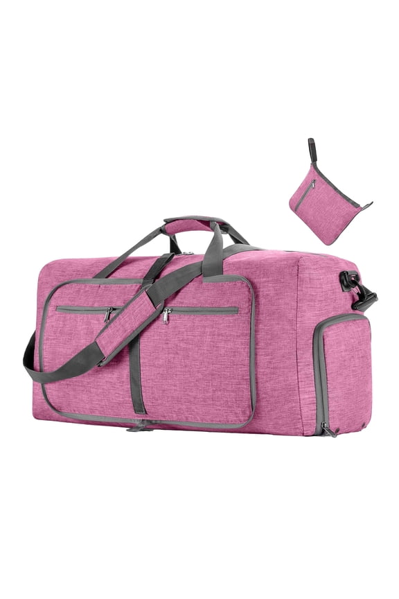 Travel Luggage Bag for Men and Women: Foldable with Shoe Compartment - Black Oxford Cloth