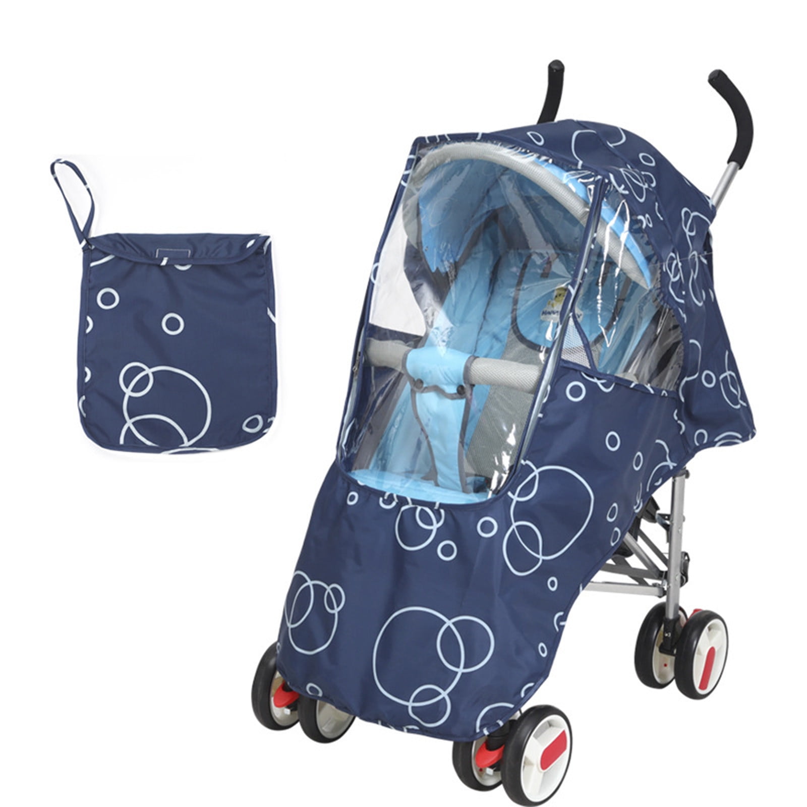 MERILER Universal Stroller Sunshade and Rain Cover with UV Protection, Easy View Window, and