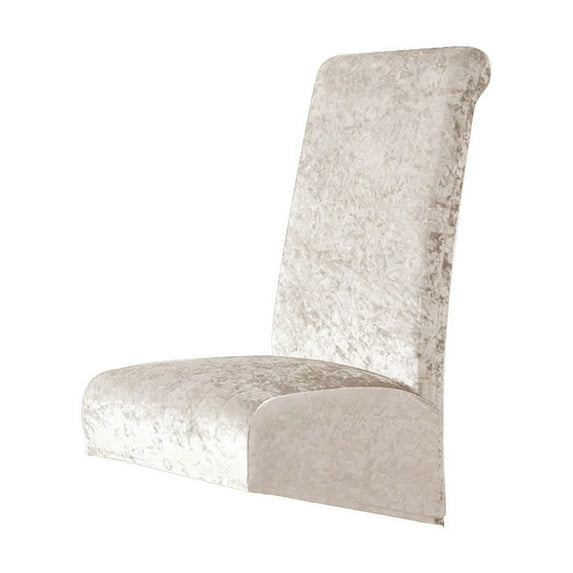 MERILER Velvet Stretch High Back Chair Cover - All-in-One Slipcover for Dining Chairs - Solid Color, Dirtproof Furniture Protector for Home and Hotel Use