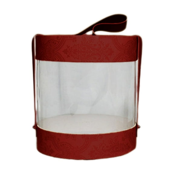 MERILER Vintage-Style Transparent Plastic Storage Box: Elegant Floral Pattern for Candy, Chocolate, and Multipurpose Storage with Leather Handle