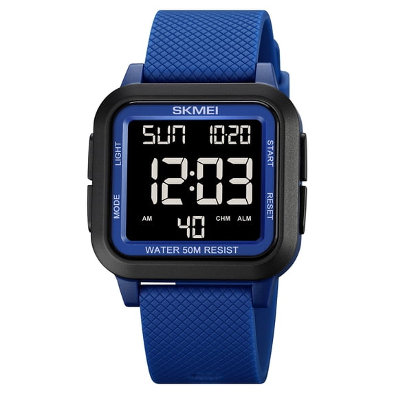 MERILER Waterproof Digital Wrist Watch with Steel Bracelet – High‑Definition Luminous Display, Backlight Function, Daily Wear Timepiece for Men & Women