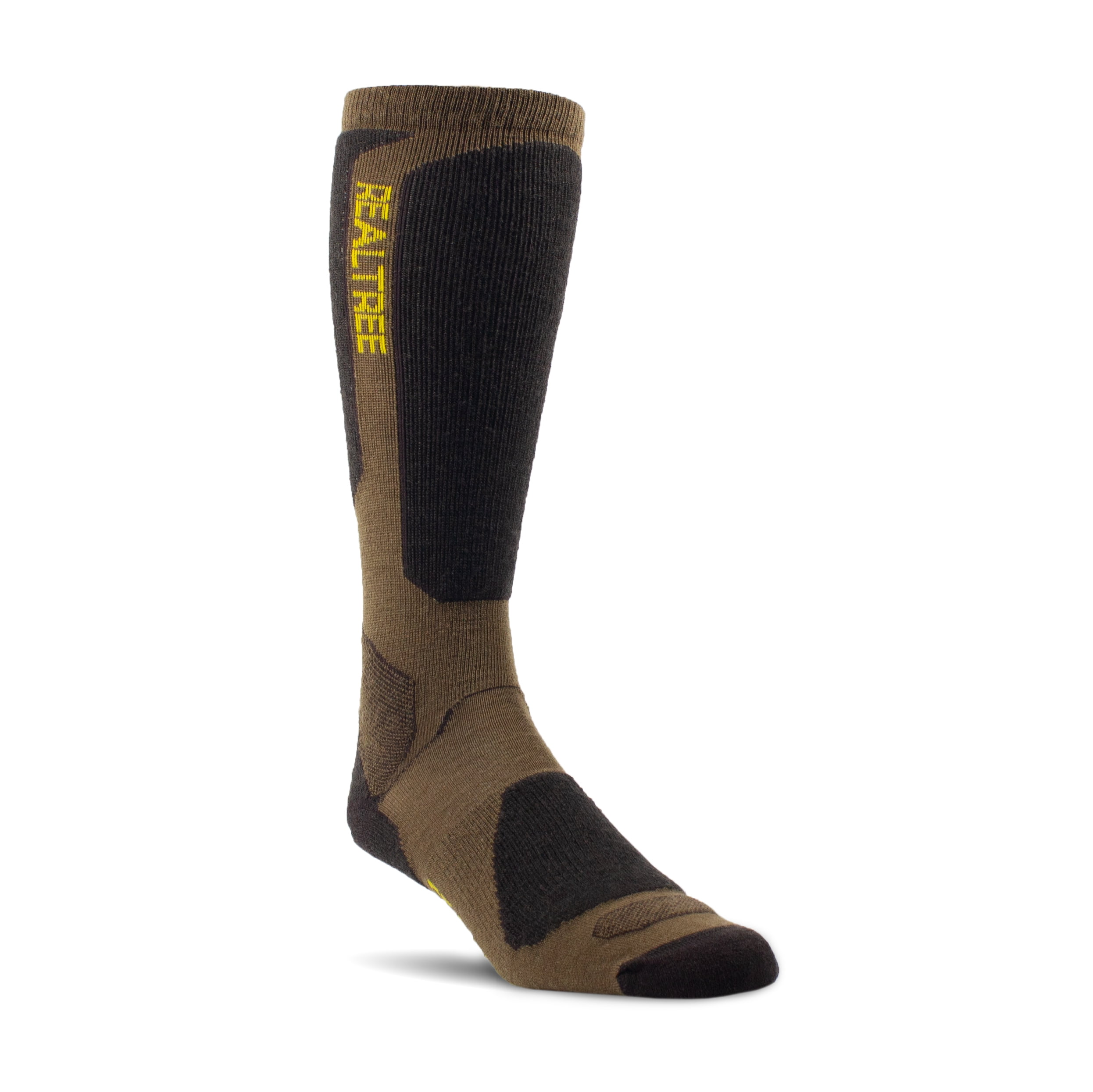 Realtree® Men's Merino Wool Lightweight Crew Sock (Coyote Brown, Large)