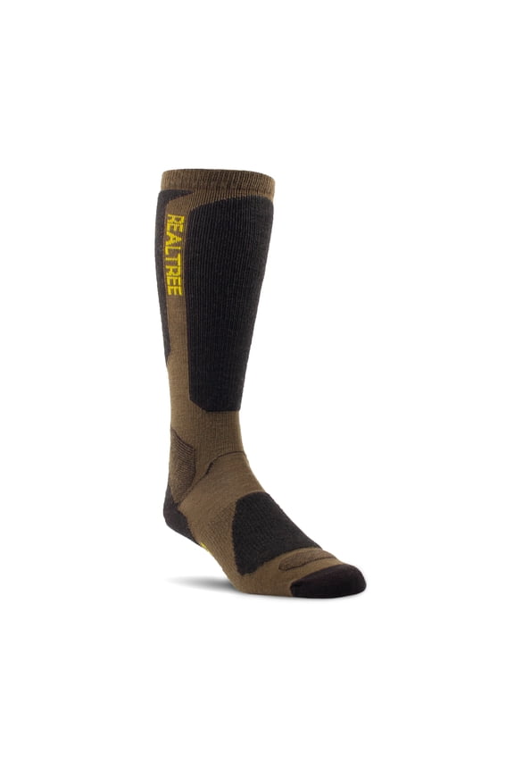 Men's Merino Wool Lightweight Crew Sock (Coyote Brown, Large)