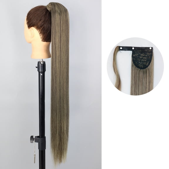 MERISIHAIR 55 85cm Synthetic Ponytail Long Straight Wine Red Blonde Pony Tail Hair Extensions Heat Resistant Horsetail Hairpiece