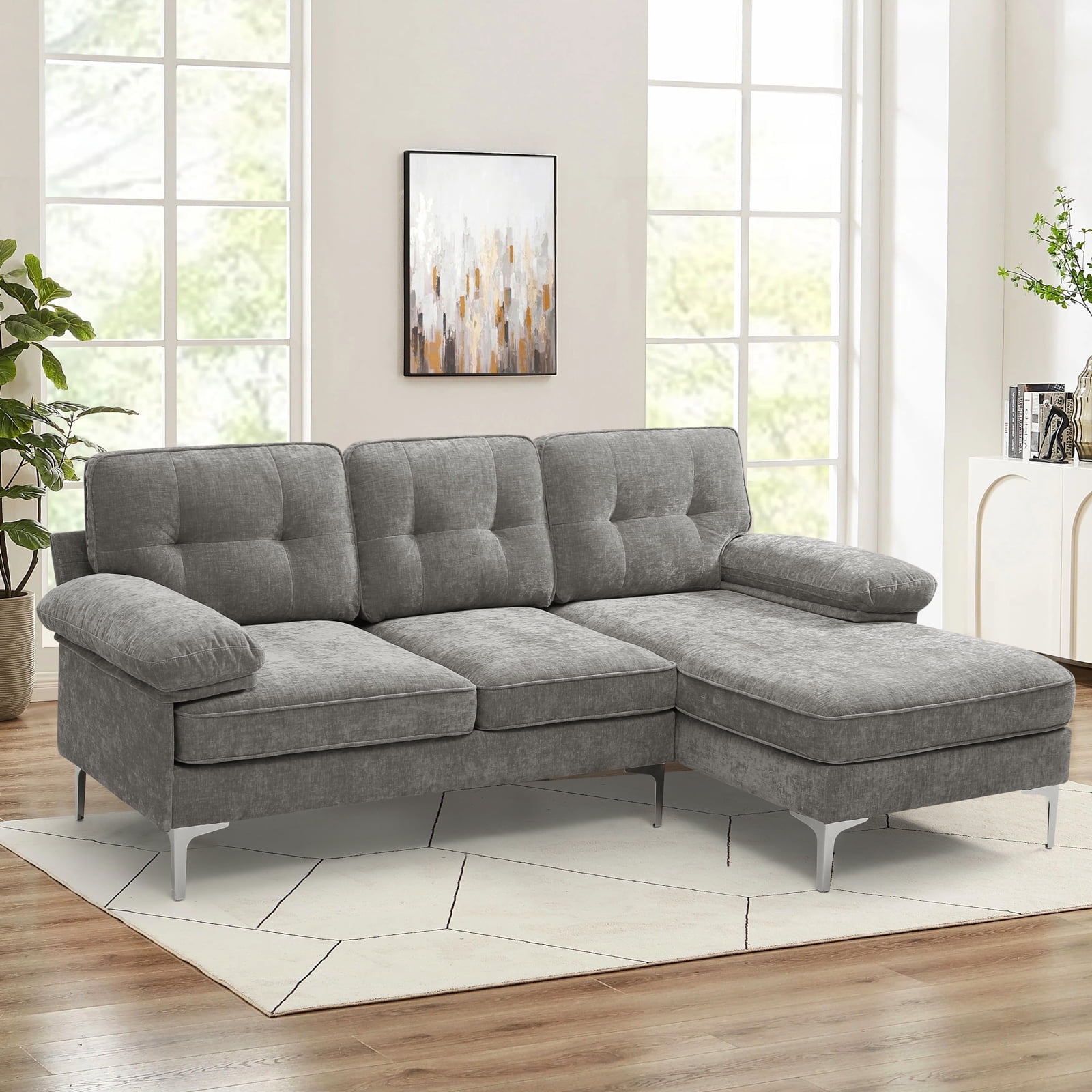MERITLIFE 3-Piece Living Room Contemporary Upholstered Furniture Sets ...