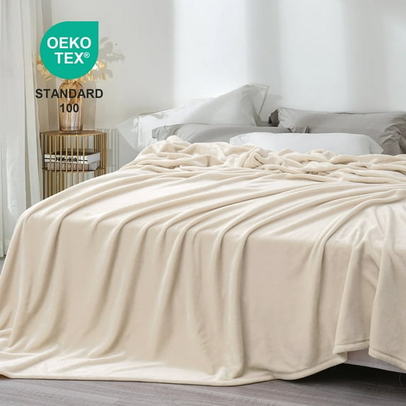 MERITLIFE Begie King Size Flannel Fleece Throw Blanket, 90 in x 108 in
