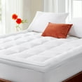 MERITLIFE Extra Thick Cooling Queen Mattress Topper, Plush Pillow Top