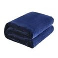 thumbnail image 1 of MERITLIFE Flannel Fleece Microfiber Throw Blanket, Luxury Dark Blue King Size Lightweight Cozy Couch Bed Super Soft and Warm Plush Solid Color (108 x 90 inches), 1 of 9