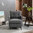 thumbnail image 1 of MERITLIFE Modern Linen Fabric Arm Chair Tufted Accent Chair,Upholstered Single Sofa Chair,Removable backrest,Grey, 1 of 10