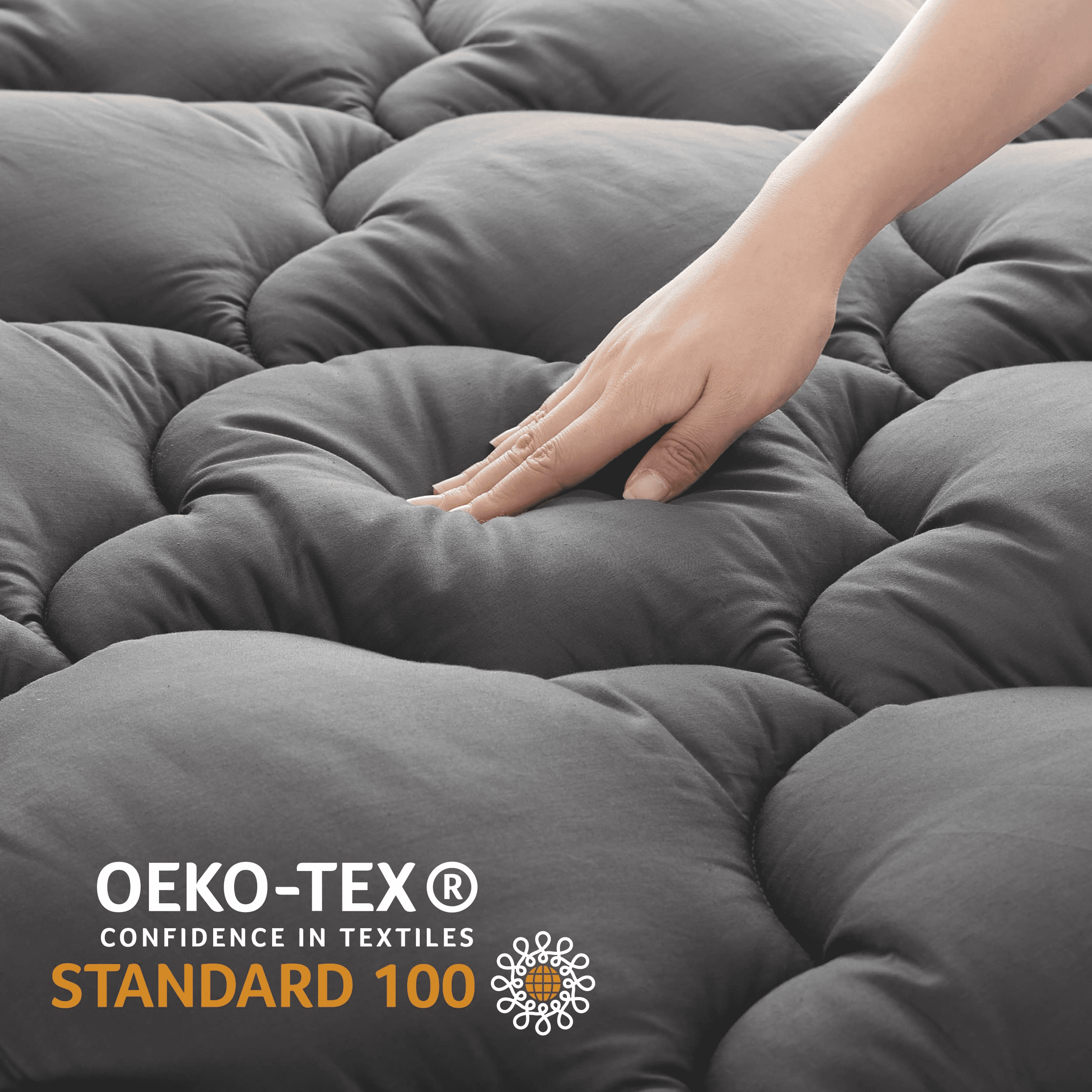 MERITLIFE Extra Thick Cooling Mattress Topper for Back Pain, 100% 400TC Waterproof Mattress Pad Cover - Down Alternative Pillow Top, Hotel Quality Hypoallergenic California King Size, Gray