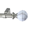 thumbnail image 1 of MERIVILLE 1" Diameter Telescoping Window Treatment Curtain Rod, 84" to 120", Gunmetal Rod with Palla White Marble Finial, 1 of 2