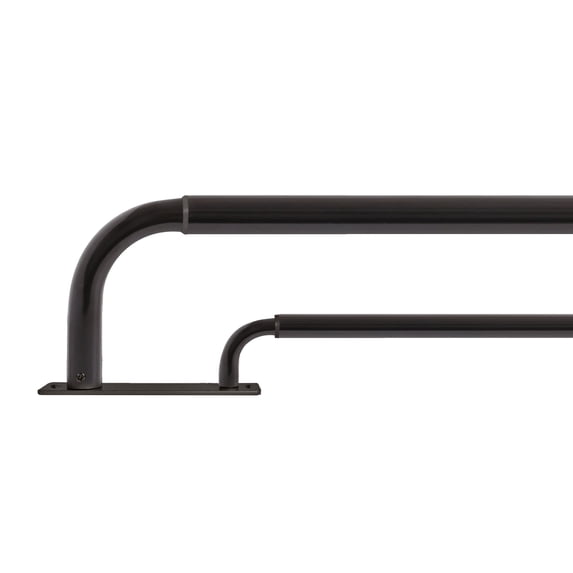 MERIVILLE 1" Double Wraparound Curtain Rod Set, Adjustable 96-144 Inches, Blackout Design, Oil-Rubbed Bronze