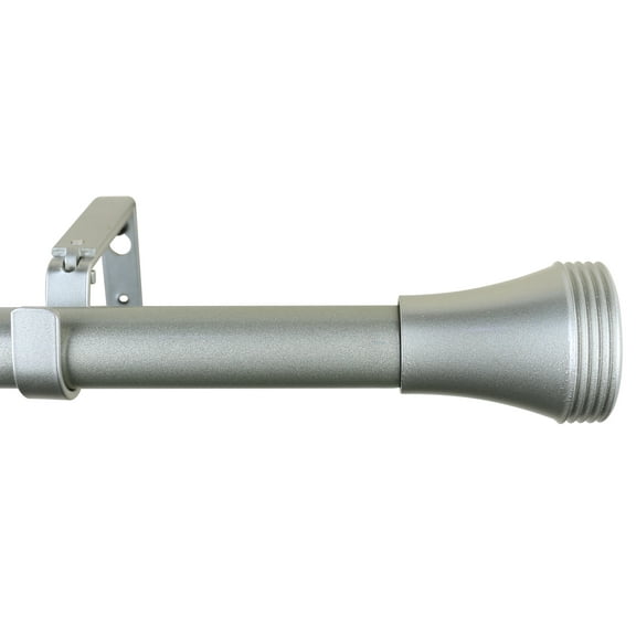 MERIVILLE 1-Inch Diameter Ardmore Single Window Treatment Curtain Rod, 28-Inch to 48-Inch, Pewter