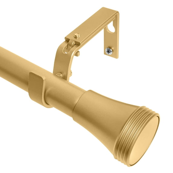 MERIVILLE 1-Inch Diameter Ardmore Single Window Treatment Curtain Rod, 28-Inch to 48-Inch, Royal Gold