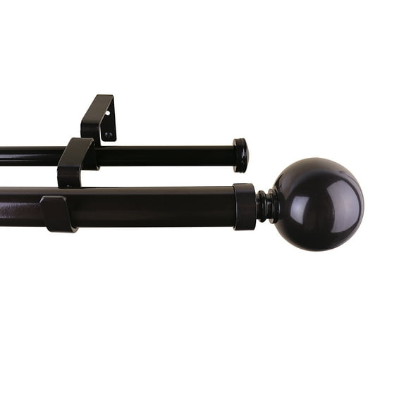 MERIVILLE 1-Inch Diameter Ball Telescoping Double Window Treatment Curtain Rod, 84-Inch to 120-Inch, Oil-Rubbed Bronze