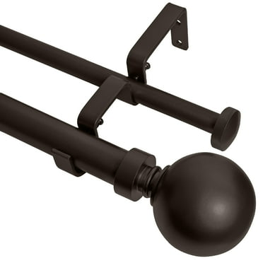 MERIVILLE 1-Inch Diameter Ball Telescoping Double Window Treatment Curtain Rod, 84-Inch to 120-Inch, Oil-Rubbed Bronze