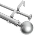 thumbnail image 1 of MERIVILLE 1" Double Curtain Rod Set, Adjustable 84-120 Inches, Ball Finials, Satin Nickel, 1 of 11