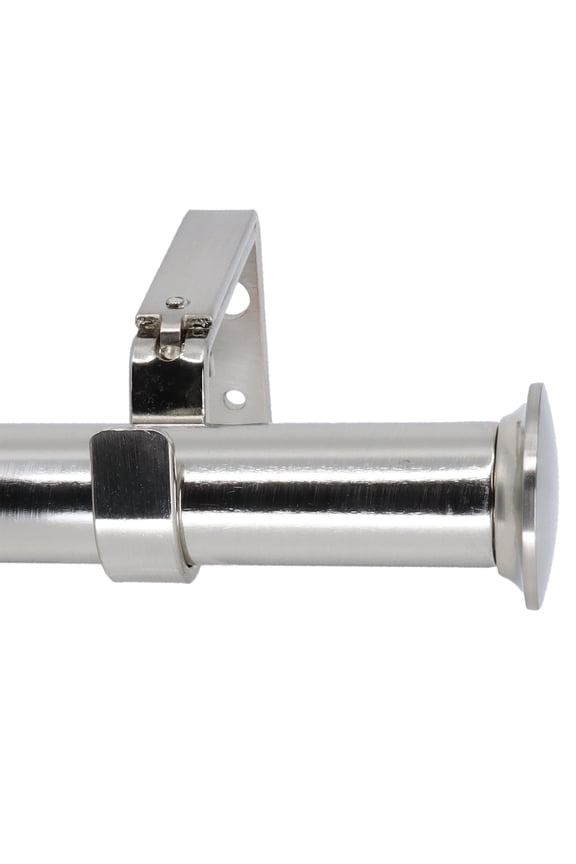 1-Inch Diameter Dobson End Cap Single Window Treatment Curtain Rod, 48-Inch to 84-Inch, Satin Nickel
