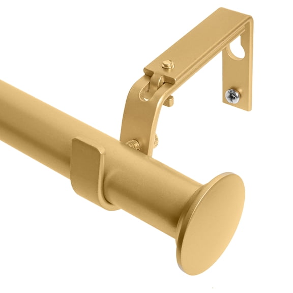 MERIVILLE 1-Inch Diameter Dobson End Cap Single Window Treatment Curtain Rod, 84-Inch to 120-Inch, Royal Gold