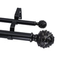thumbnail image 1 of MERIVILLE 1-Inch Diameter Double Curtain Rod Set, 48–84 Inch Adjustable, Artichoke Finials, Black, 1 of 2